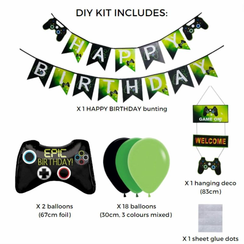 Bouquets, Garlands & Kits | Happy Birthday Gamer Party Balloon Decorating Kit Balloons Bouquets, Garlands & Kits