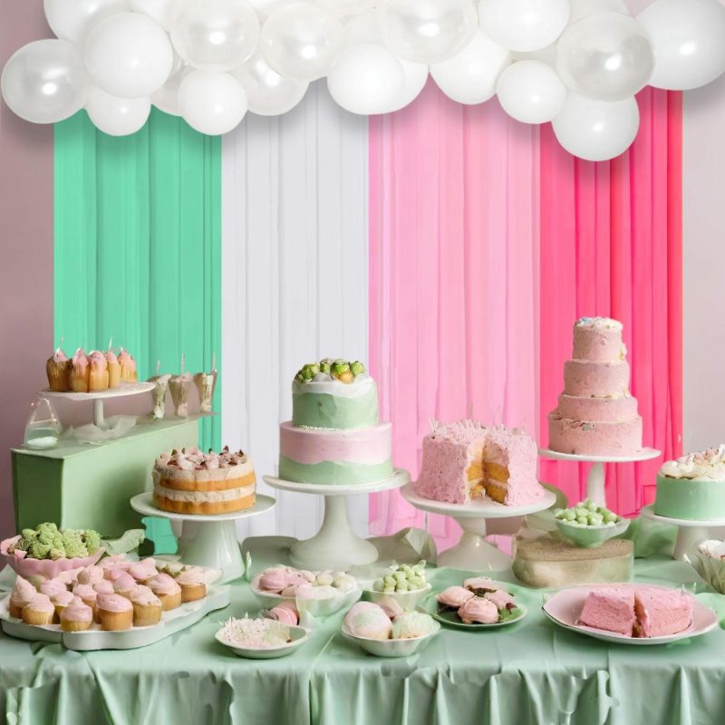 Bouquets, Garlands & Kits | Pink And Green Balloon Backdrop Kit With Streamers Balloons Bouquets, Garlands & Kits