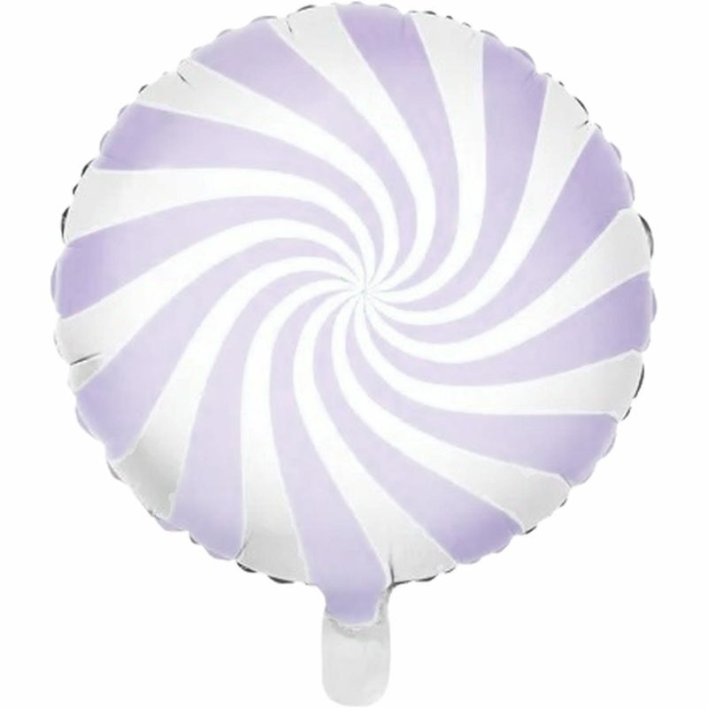 Foil Balloons | Pastel Lilac And White Candy Swirl Round Foil Helium Balloon Balloons Foil Balloons