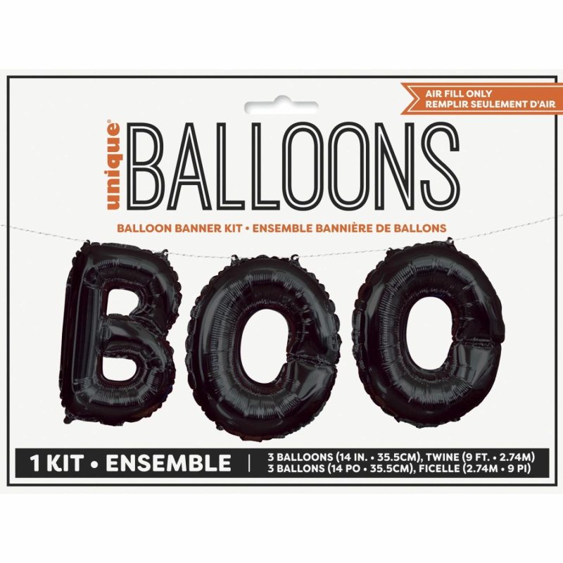 Letters & Numbers | Boo Foil Letter Balloon Banner (Air Fill) Balloons Foil Balloons