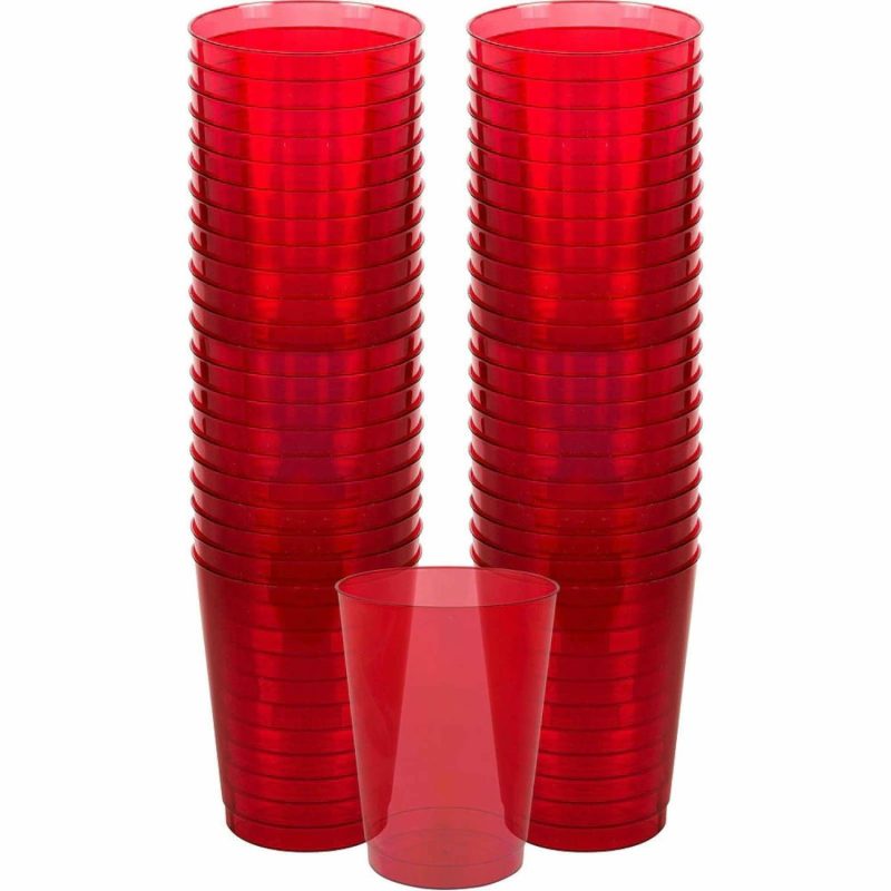 Cups & Glasses | Red Plastic Cups (Pack Of 72) Catering & Kitchen Cups & Glasses