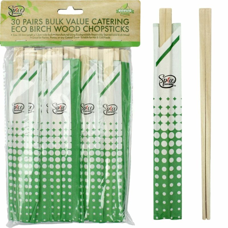 Cutlery & Utensils | Eco Wooden Chopsticks (Pack Of 30 Pairs) Catering & Kitchen Cutlery & Utensils