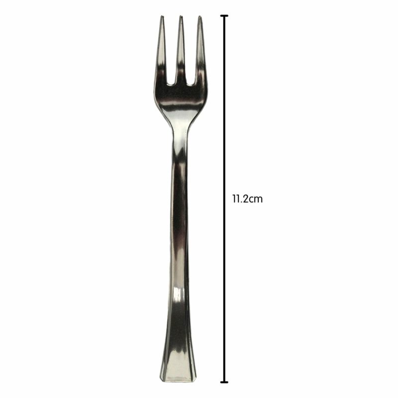 Cutlery & Utensils | Stainless Steel Look Reusable Plastic Mini Cocktail Forks (Pack Of 40) Catering & Kitchen Cutlery & Utensils