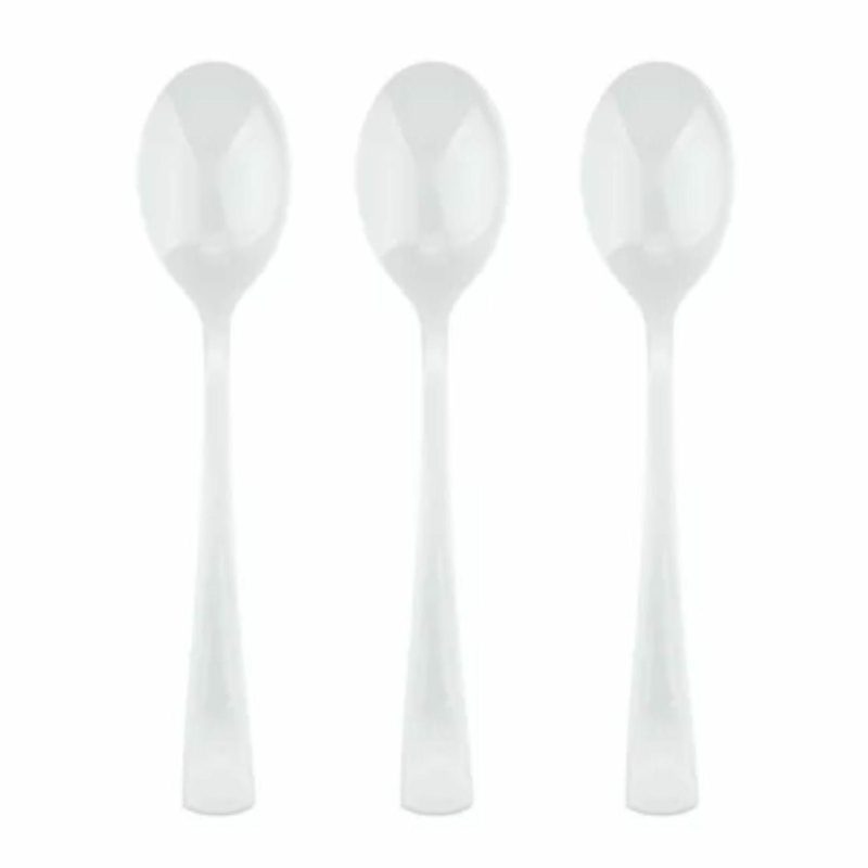 Cutlery & Utensils | White Reusable Plastic Spoons (Bulk Pack Of 50) Catering & Kitchen Cutlery & Utensils