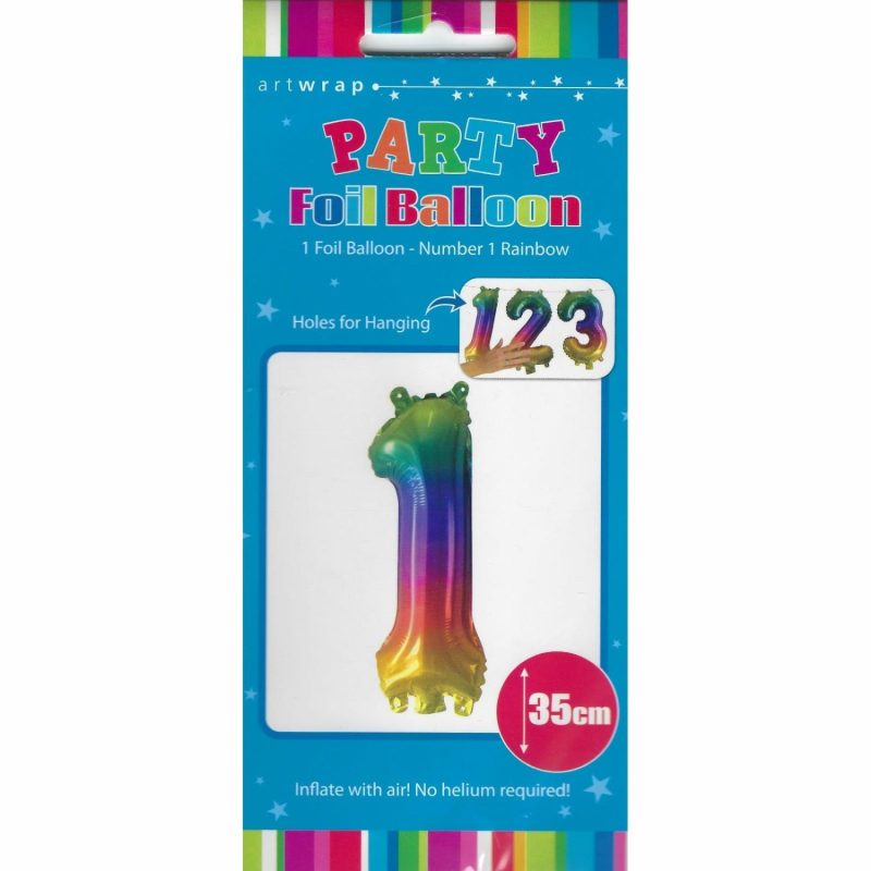 Letters & Numbers | Rainbow Number 1 Balloon 35Cm Balloons Letters & Numbers